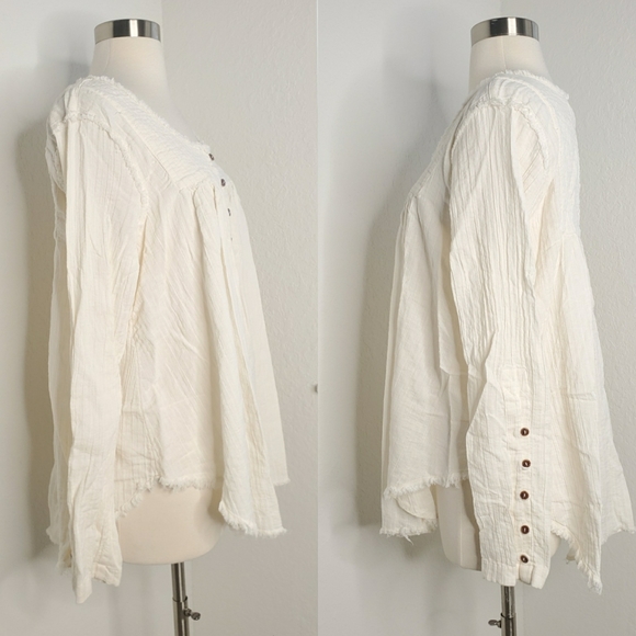 FREE PEOPLE We The Free Sand Dune Henley Top M. - Picture 5 of 7